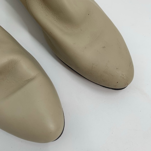 LA BARCA Ivory Leather Botin Charro Ankle Boots Pull On Chelsea Boot Western 6 - Picture 4 of 9